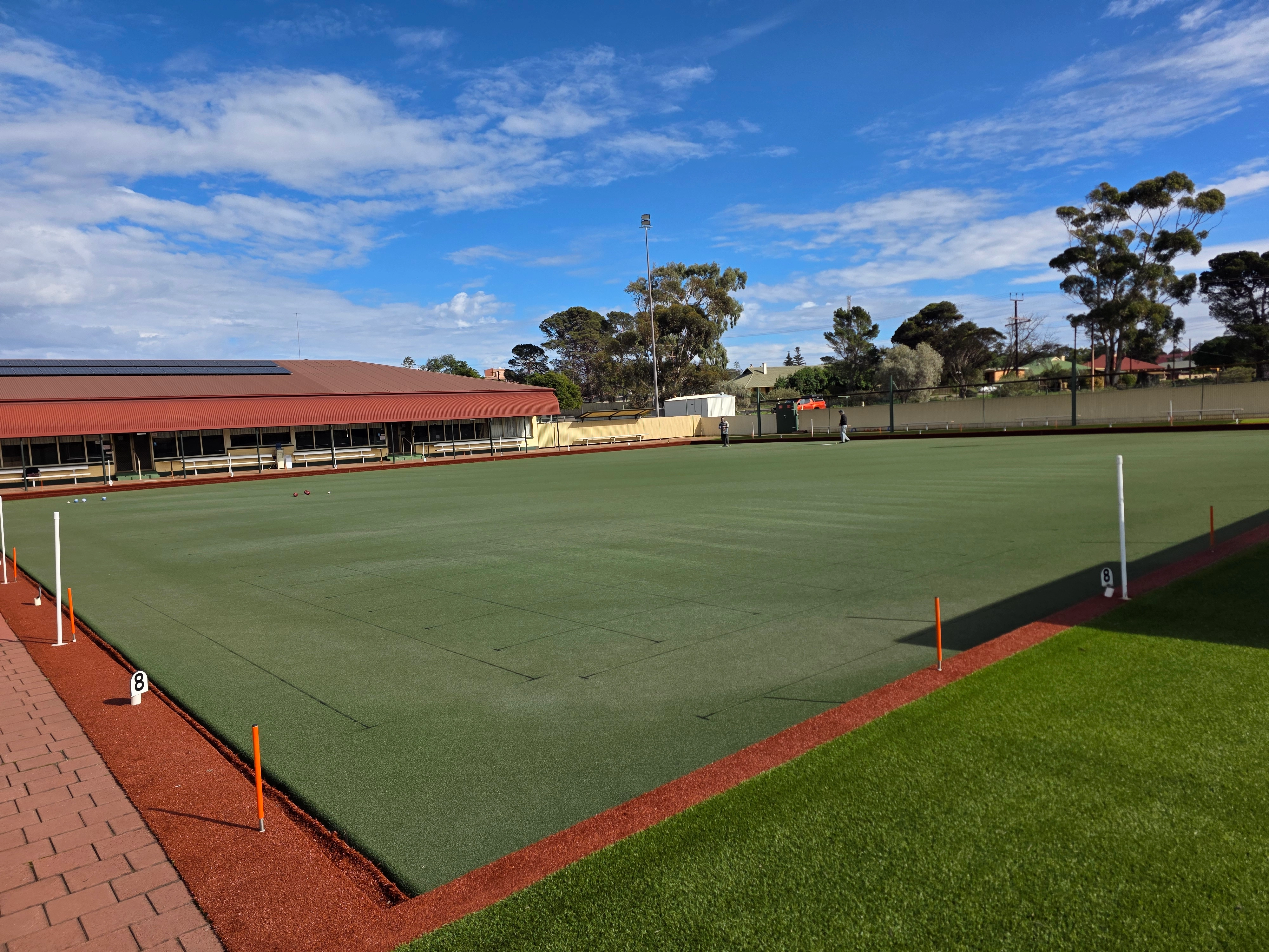 Members playing lawn bowls at Whyalla Bowling Club