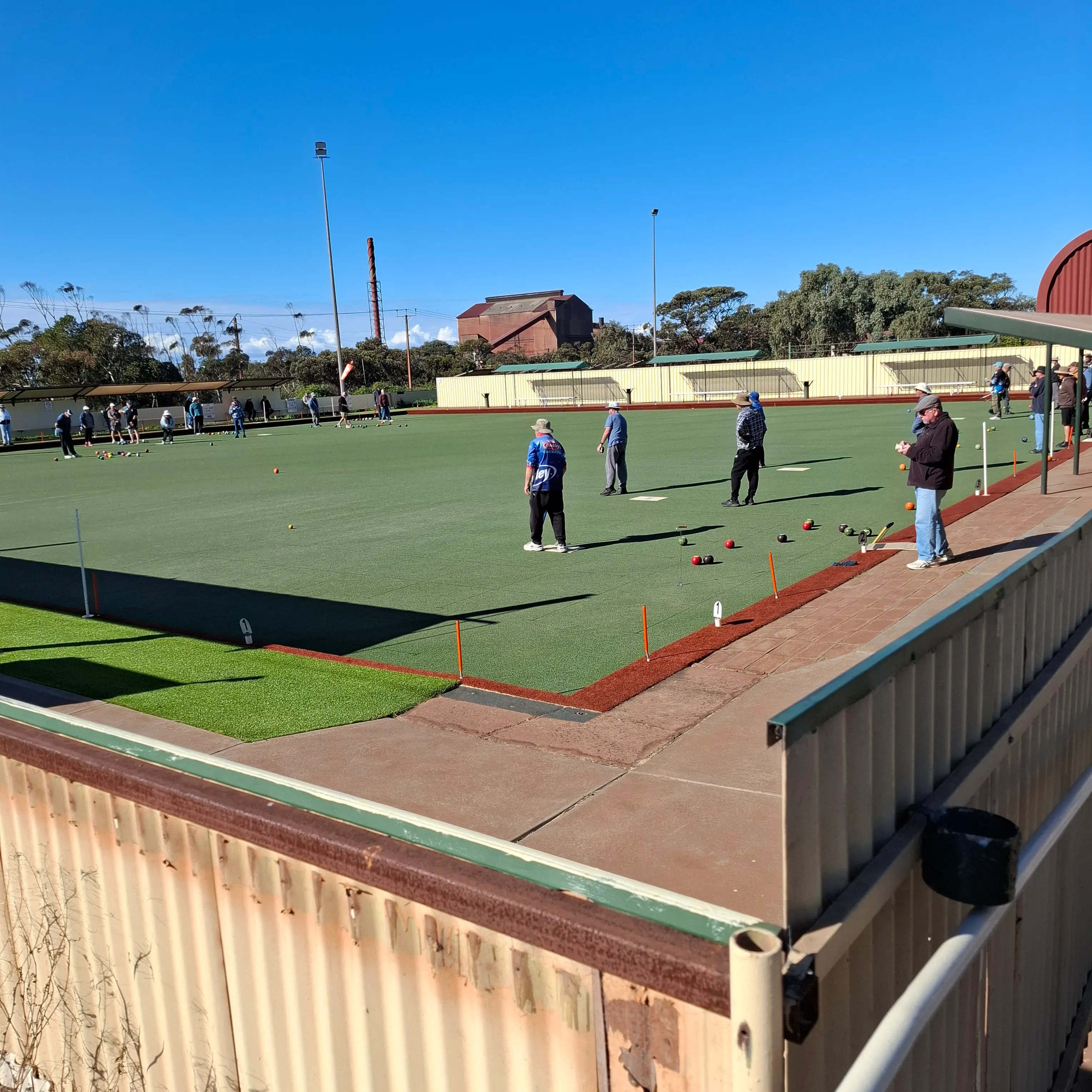 Well-maintained lawn bowling green at Whyalla Bowling Club